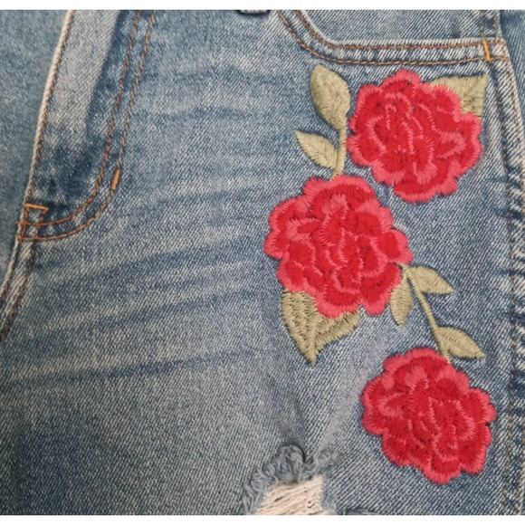 Hollister Jeans Womens 3‎ Regular High Rise Vintage Straight Ripped Embroidered - Picture 3 of 7